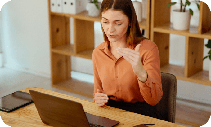Language tutor interacting during a video call